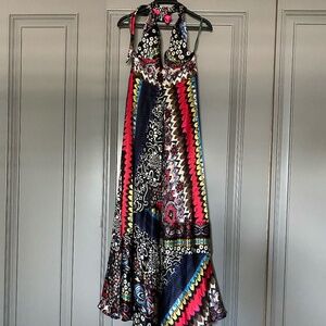 Oililly halter top silk maxi dress Y2K